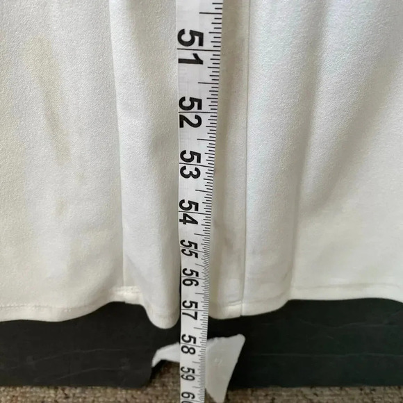 Crystal Sky Double V Neck Sleeveless Zip Back Wide Leg White Jumpsuit Women's M - Picture 5 of 12